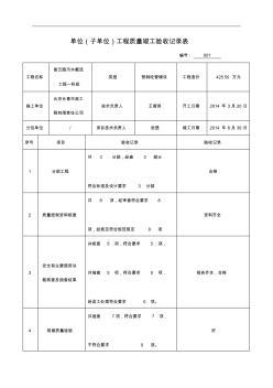 单位(子单位)工程质量竣工验收记录文稿表