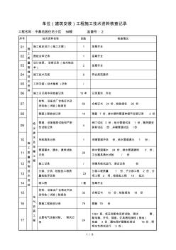 单位工程施工技术资料核查记录