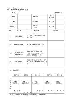 单位工程质量竣工验收记录GB50300-2013