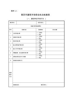 南京市建筑市场综合执法检查表