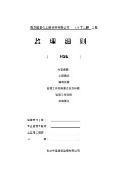 南京蓝星HSE监理实施细则