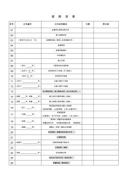 卷内目录(监理资料)