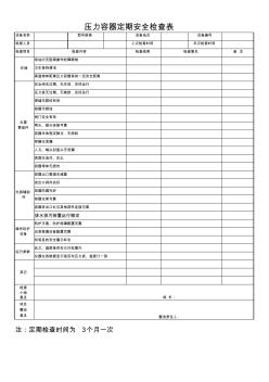 壓力容器定期檢查記錄