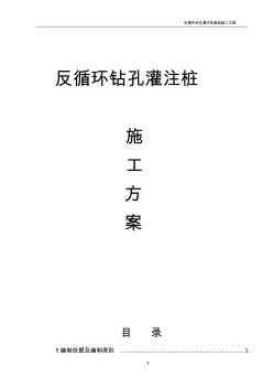 反循环钻孔灌注桩施工方案