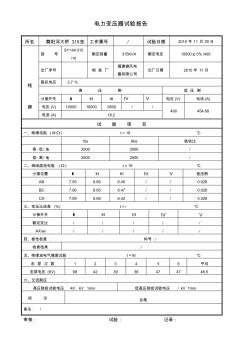 變壓器試驗(yàn)報(bào)告201101