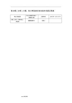 各分部(分項)工程、各工種與它安全技術交底記錄表