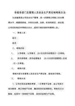 各级各部门及管理人员安全生产责任制考核办法 (3)