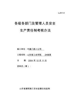 各级各部门及管理人员安全生产责任制考核办法 (5)