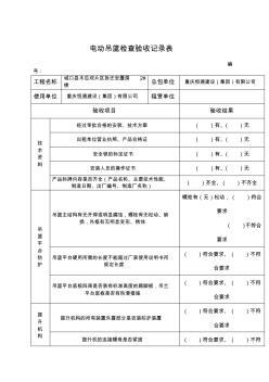 吊籃檢查驗(yàn)收記錄表