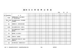 吊車(chē)日常保養(yǎng)記錄表