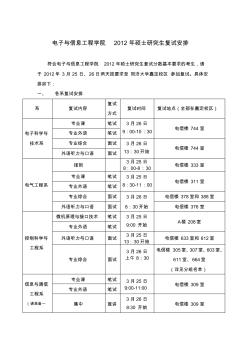 同济大学电子与信息工程学院2011年硕士复试安排