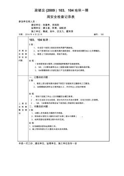 周安全检查记录表100