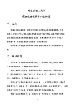 哈尔滨理工大学信息化建设领导小组条例