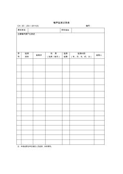 噪声监测记录表