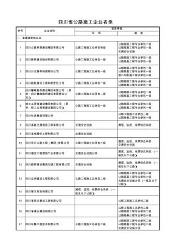 四川省公路施工企業(yè)名錄