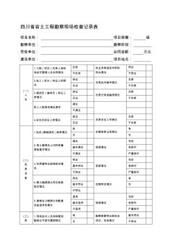 四川省巖土工程勘察現(xiàn)場檢查記錄表