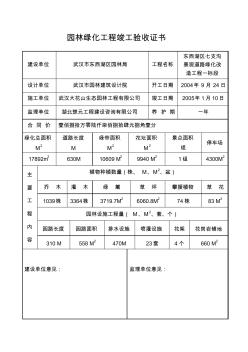 园林绿化工程竣工验收证书-OK