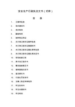 國家局-安全生產(chǎn)行政執(zhí)法文書(式樣)