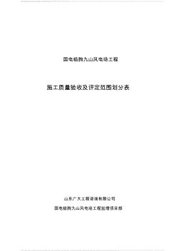 国电临朐九山风电场工程质量验收项目划分表