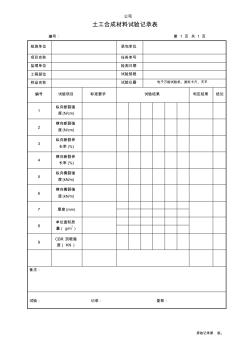 土工合成材料檢測記錄表土工布