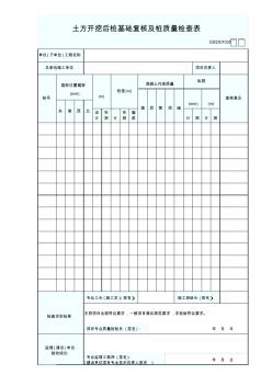 土方開挖后樁基礎(chǔ)復(fù)核及樁質(zhì)量檢查表GD2301035