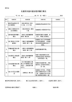 在建项目基本建设程序履行情况