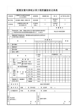 地下室R2人防区配管及管内穿线分项工程质量验收记录表