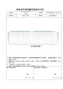 地下室轴线及标高测量放线记录 (2)