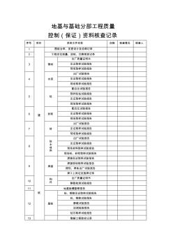 地基与基础分部工程质量控制(保证)资料3