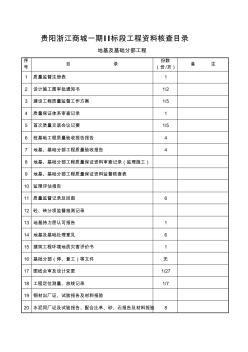 地基及基础分部工程验收目录