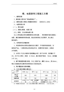 地面装饰工程施工方案