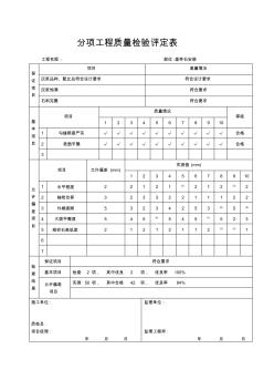 垂带石分项工程质量检验评定表