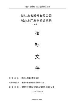 城北水廠發(fā)電機(jī)組采購項(xiàng)目招投標(biāo)書范本