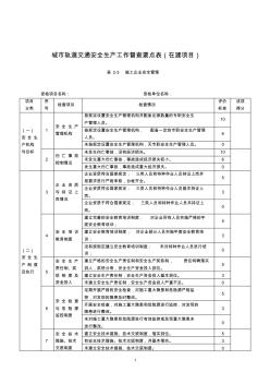 城市軌道交通安全生產(chǎn)工作督查要點(diǎn)表(在建項(xiàng)目)