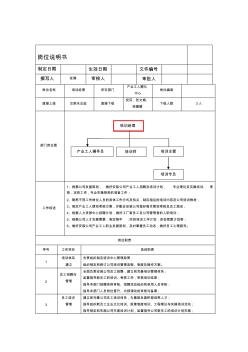 培訓經(jīng)理崗位說明書1