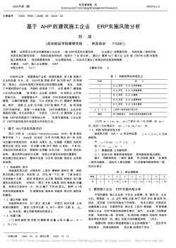 基于AHP的建筑施工企业ERP实施风险分析