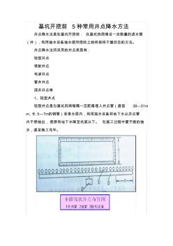 基坑開挖前5種常用井點降水方法