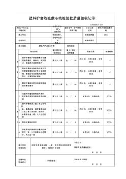 塑料护套线直敷布线检验批质量验收记录