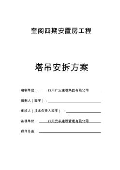 塔吊安拆專項施工的方案待修改資質(zhì)人員