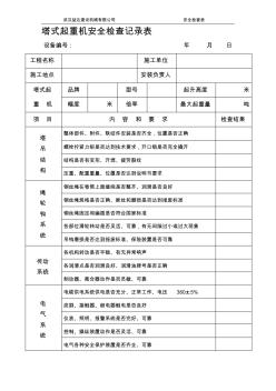 塔式起重機(jī)安全檢查表