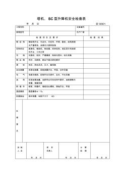 塔机零部件安全检查验收表