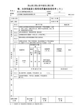 墩、台身和盖梁工程现场质量检验报告单(六)