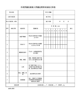 外观质量检查施工质量监理现场抽检记录表