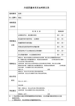 外部质量体系实地考察记录--书写模板