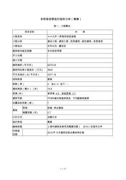 多层宿舍楼造价指标分析概算上海建设工程造价信息