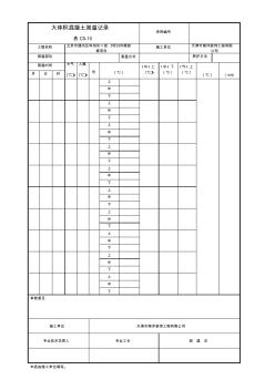 大体积混凝土养护测温记录(应附图)