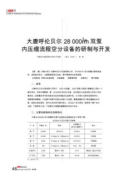 大唐呼伦贝尔28000m_3_h双泵内压缩流程空分设备的研制与开发