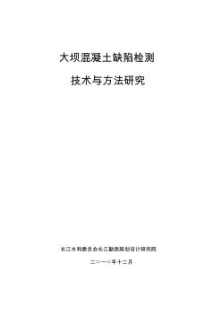 大坝混凝土缺陷检测技术与方法研究结题报告(修复的)