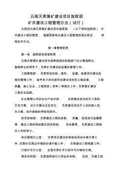 天原集团矿井建设工程管理办法