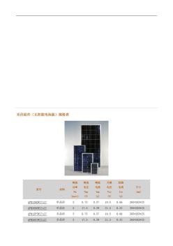 太阳能电池板规格表